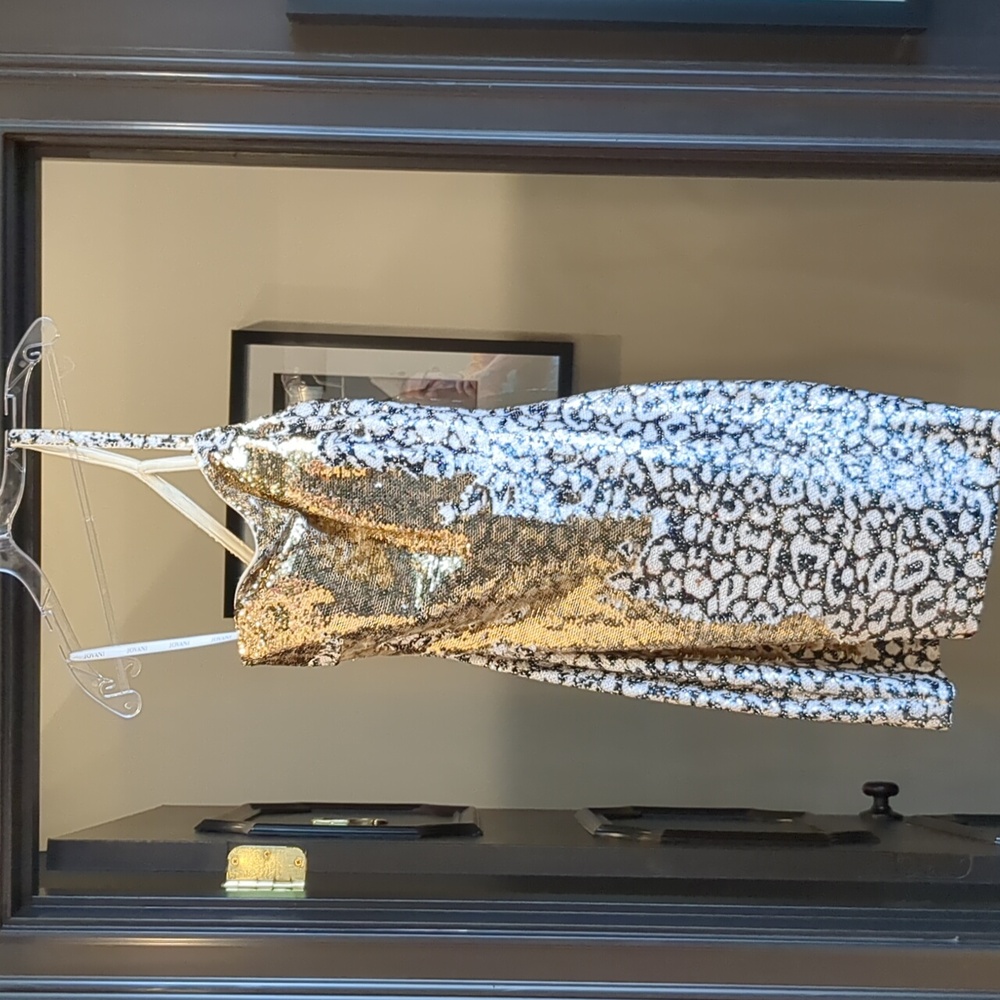 Jovani size 8 Gold/Animal print Dress.   .5